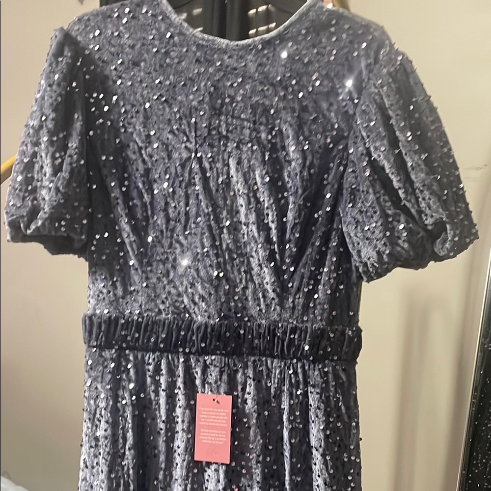 Sparkling Navy Grey Dress